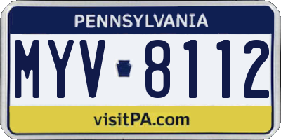 PA license plate MYV8112