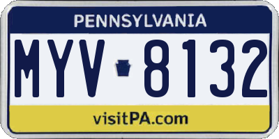 PA license plate MYV8132