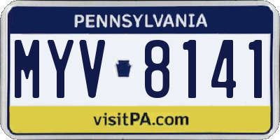 PA license plate MYV8141