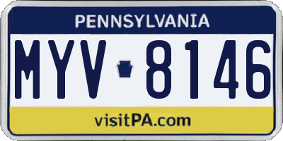PA license plate MYV8146