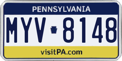 PA license plate MYV8148