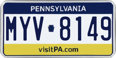 PA license plate MYV8149
