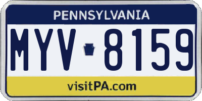 PA license plate MYV8159