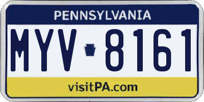 PA license plate MYV8161