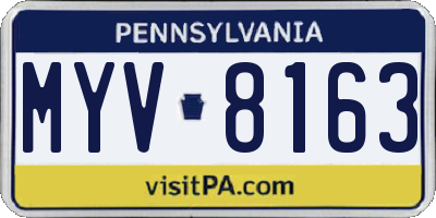 PA license plate MYV8163