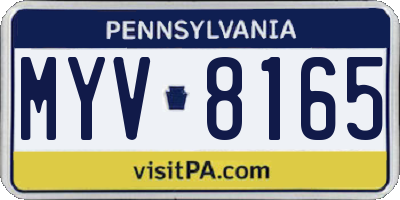 PA license plate MYV8165