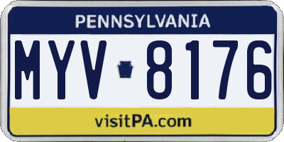 PA license plate MYV8176