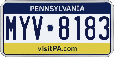 PA license plate MYV8183