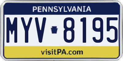 PA license plate MYV8195