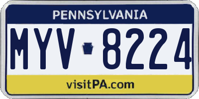 PA license plate MYV8224