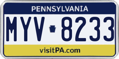 PA license plate MYV8233