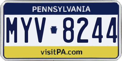 PA license plate MYV8244