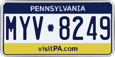 PA license plate MYV8249
