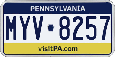 PA license plate MYV8257