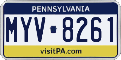 PA license plate MYV8261