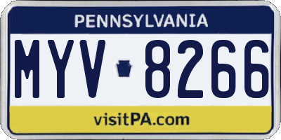 PA license plate MYV8266