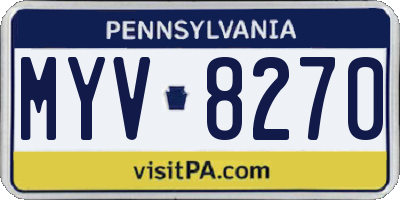 PA license plate MYV8270