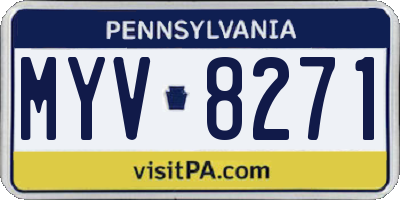 PA license plate MYV8271