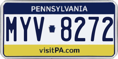 PA license plate MYV8272