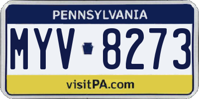 PA license plate MYV8273
