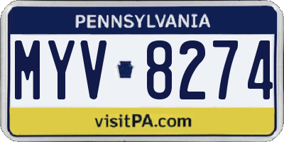 PA license plate MYV8274