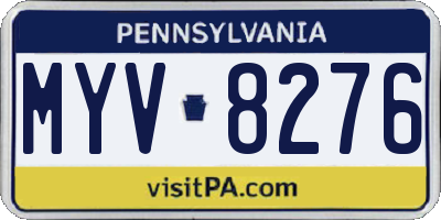 PA license plate MYV8276