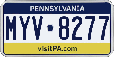 PA license plate MYV8277