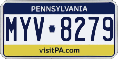 PA license plate MYV8279