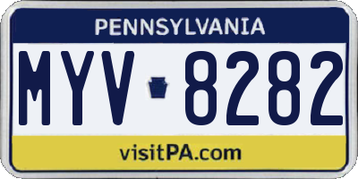 PA license plate MYV8282