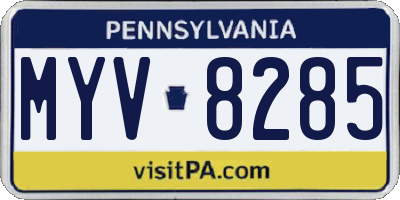 PA license plate MYV8285
