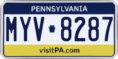 PA license plate MYV8287
