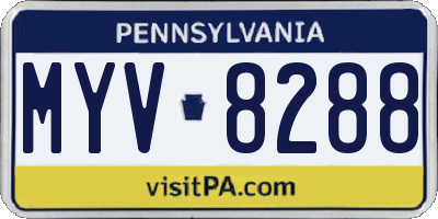 PA license plate MYV8288