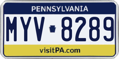 PA license plate MYV8289