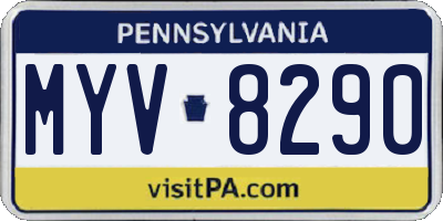PA license plate MYV8290