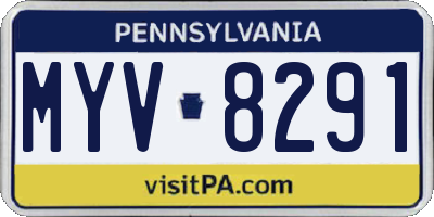 PA license plate MYV8291