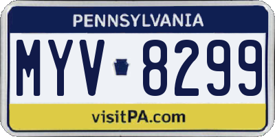 PA license plate MYV8299