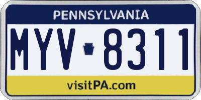 PA license plate MYV8311