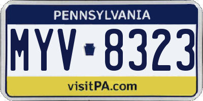 PA license plate MYV8323