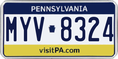 PA license plate MYV8324