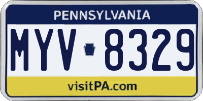 PA license plate MYV8329