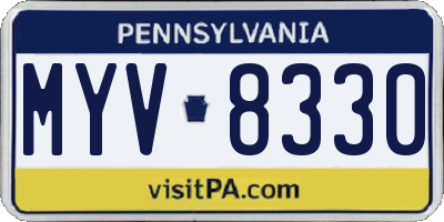 PA license plate MYV8330
