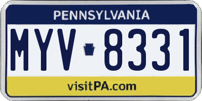 PA license plate MYV8331