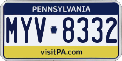 PA license plate MYV8332