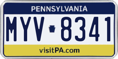 PA license plate MYV8341