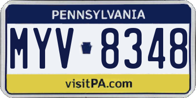 PA license plate MYV8348
