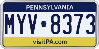 PA license plate MYV8373