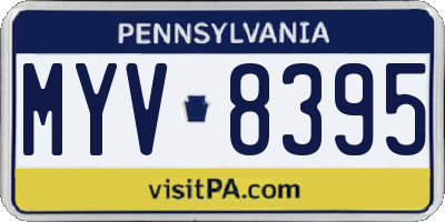 PA license plate MYV8395