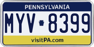 PA license plate MYV8399
