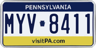 PA license plate MYV8411