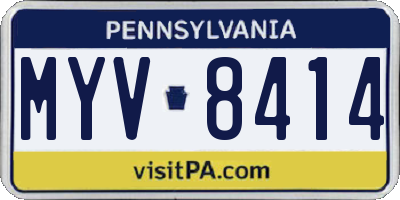 PA license plate MYV8414